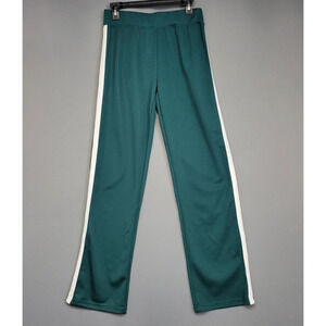 Masseys Athletic Track Pants Womens Medium Green White Striped Stretches